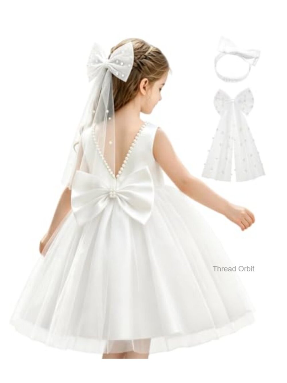 Toddler Flower Girl Tutu Dress Backless High Waist Crew Neck Sleeveless